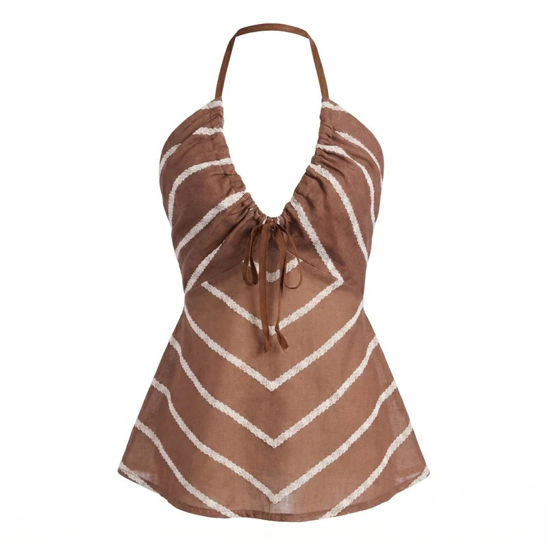 Chevron Striped Halter Cami Top