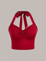 2pclegant Halter Crop Top