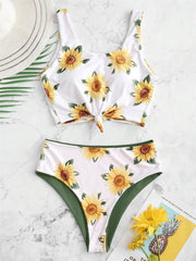 Sexy Sunflower Print Bikini Set