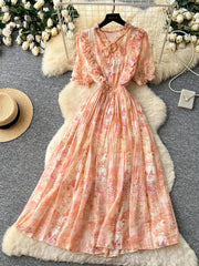 Romantic Holiday Floral Dress
