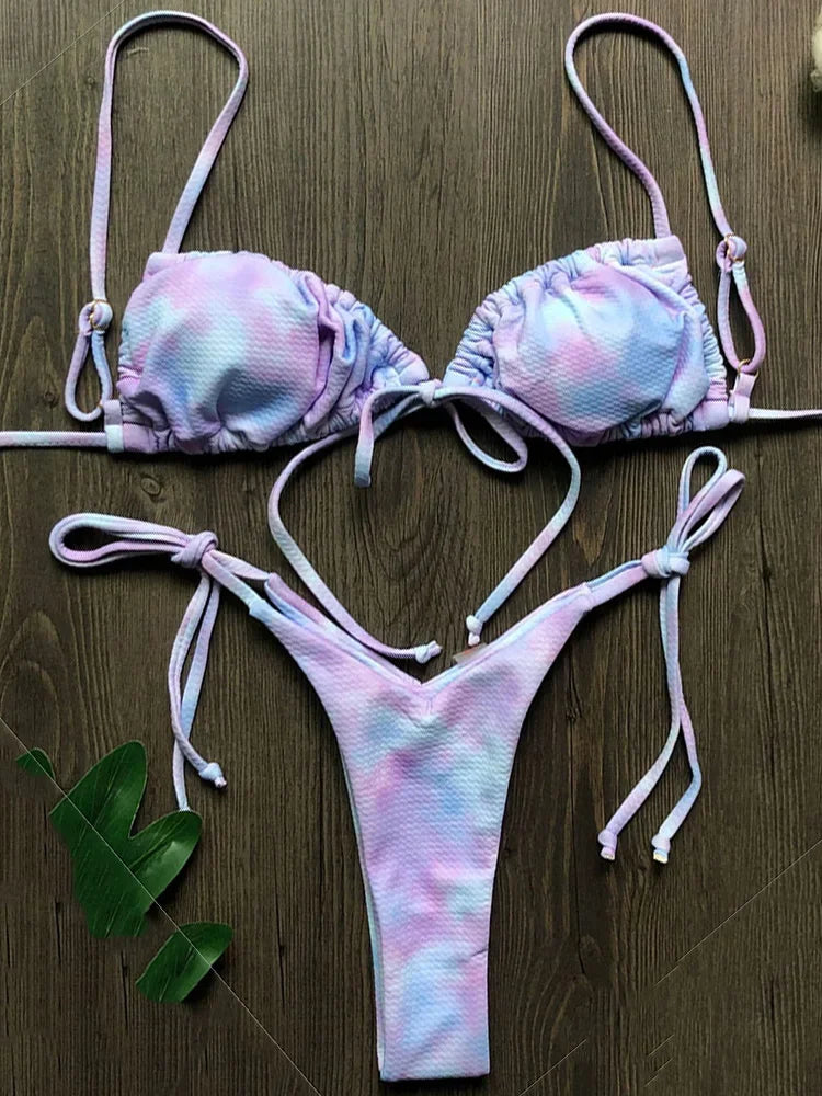 Sexy Ruffle Frilled Micro Thong Bikini