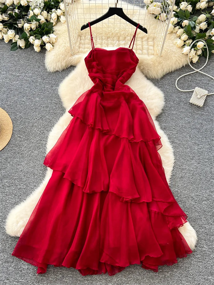Ruched Ruffles Dress
