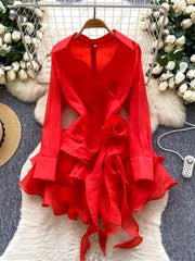3D Flower Beach Short Dress