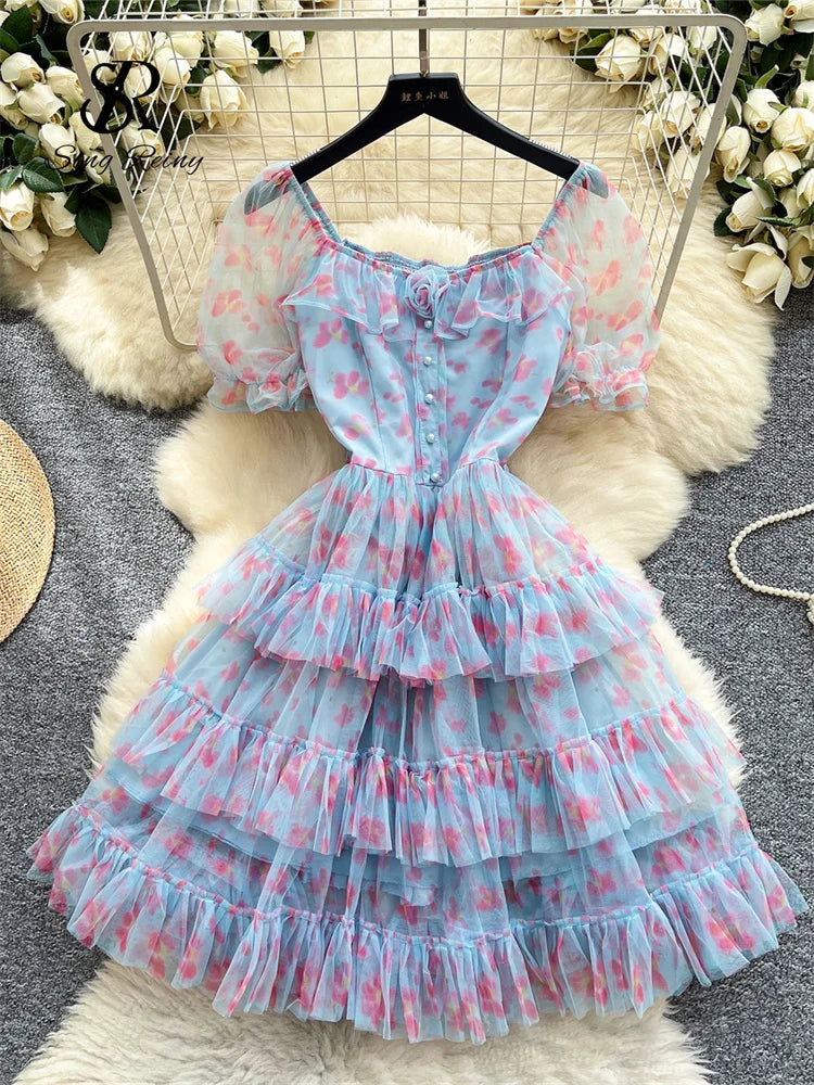 Female Mesh Cake Dress