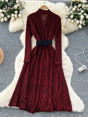 Autumn Elegant Print Dress