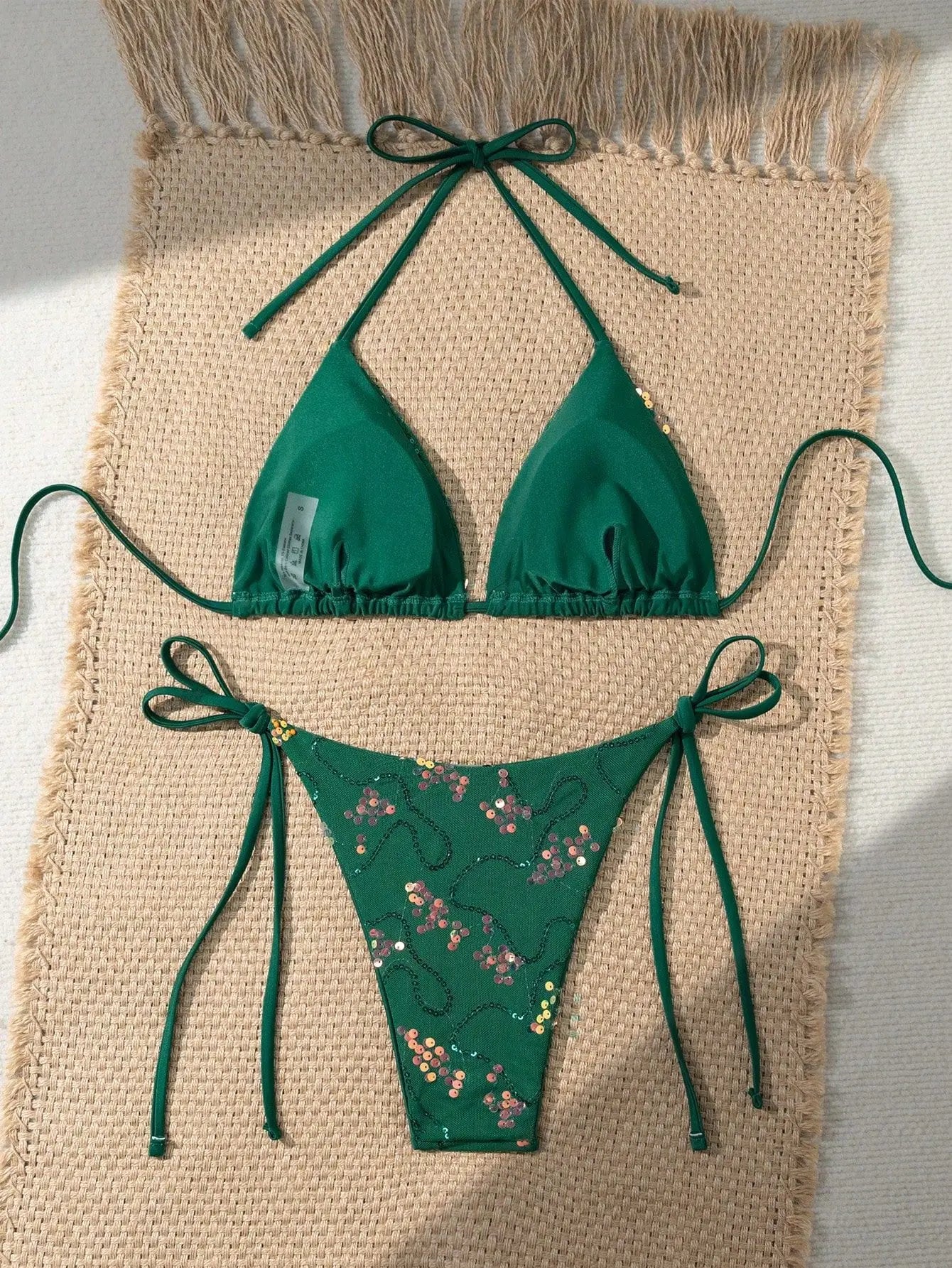 Sexy Sequin Floral Bikini Set