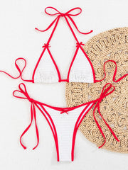 Wrinkled Bow Knotted Bikini