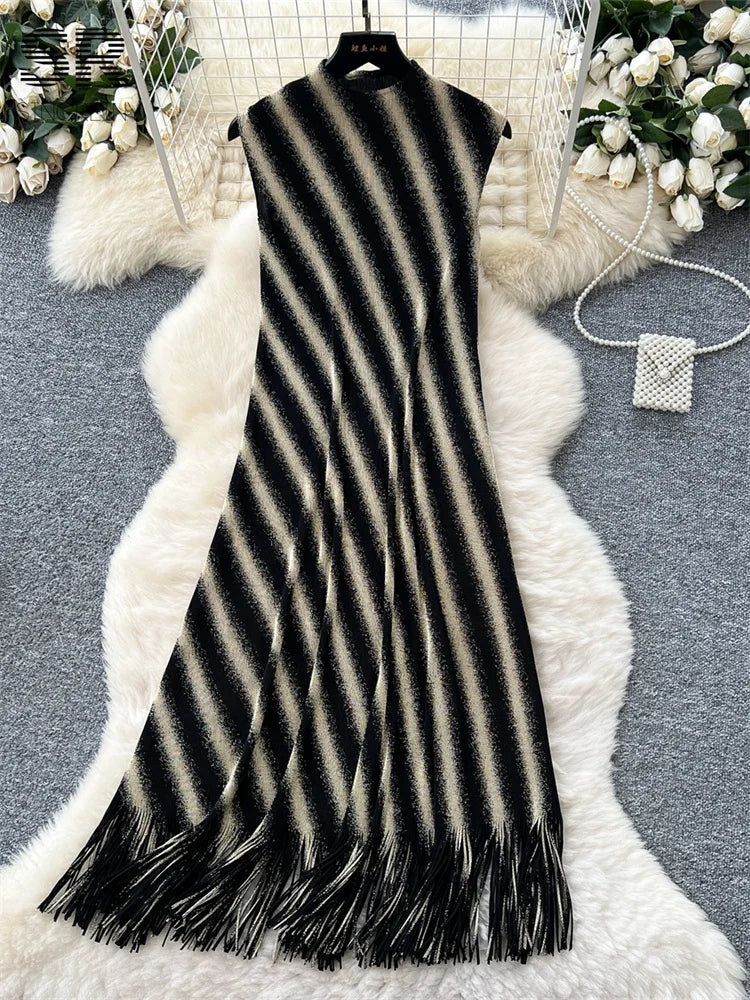 Bohemian Stripe Long Dress