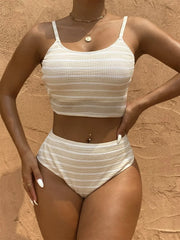 Sexy Beige Stripe Bikini