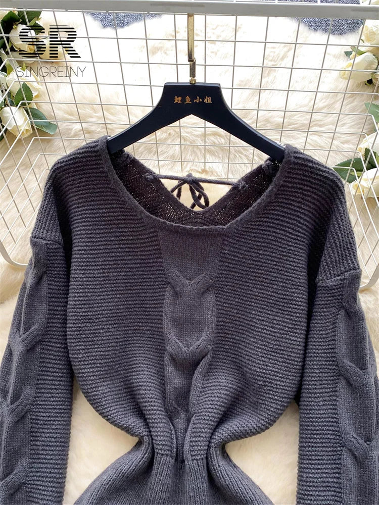Twist Drill Knitted Dress