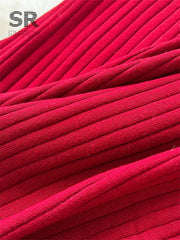 Autumn Striped Slim Long Dress