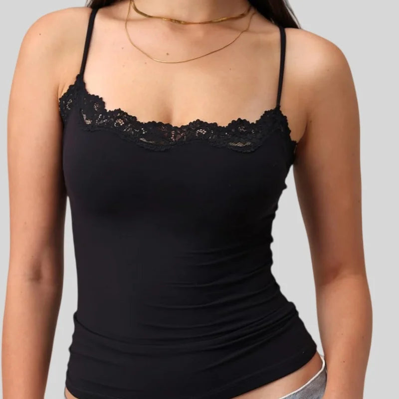 Y2k Padded Lace Camisoles Top