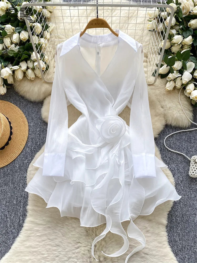 3D Flower Beach Short Dress