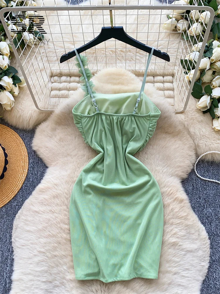 3D Floral Mesh Bodycon SunDress