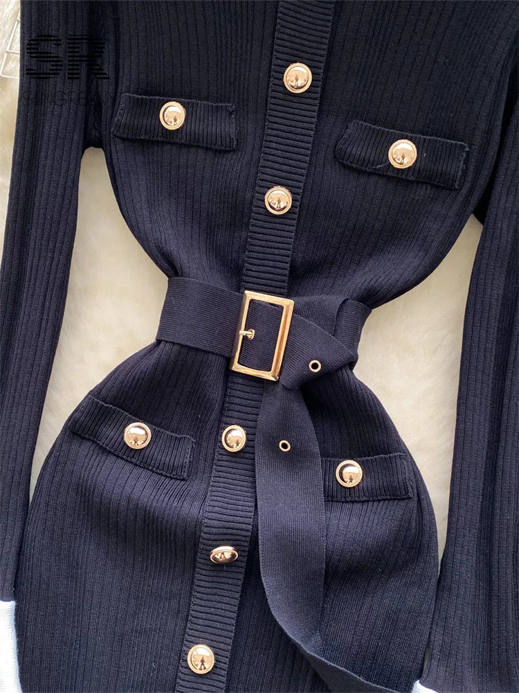 Office Lady Slim Knitted Dress