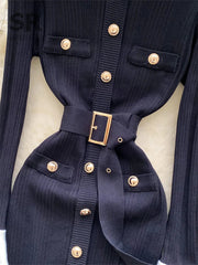 Office Lady Slim Knitted Dress