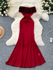 Elegant Off Shoulder Red Dress