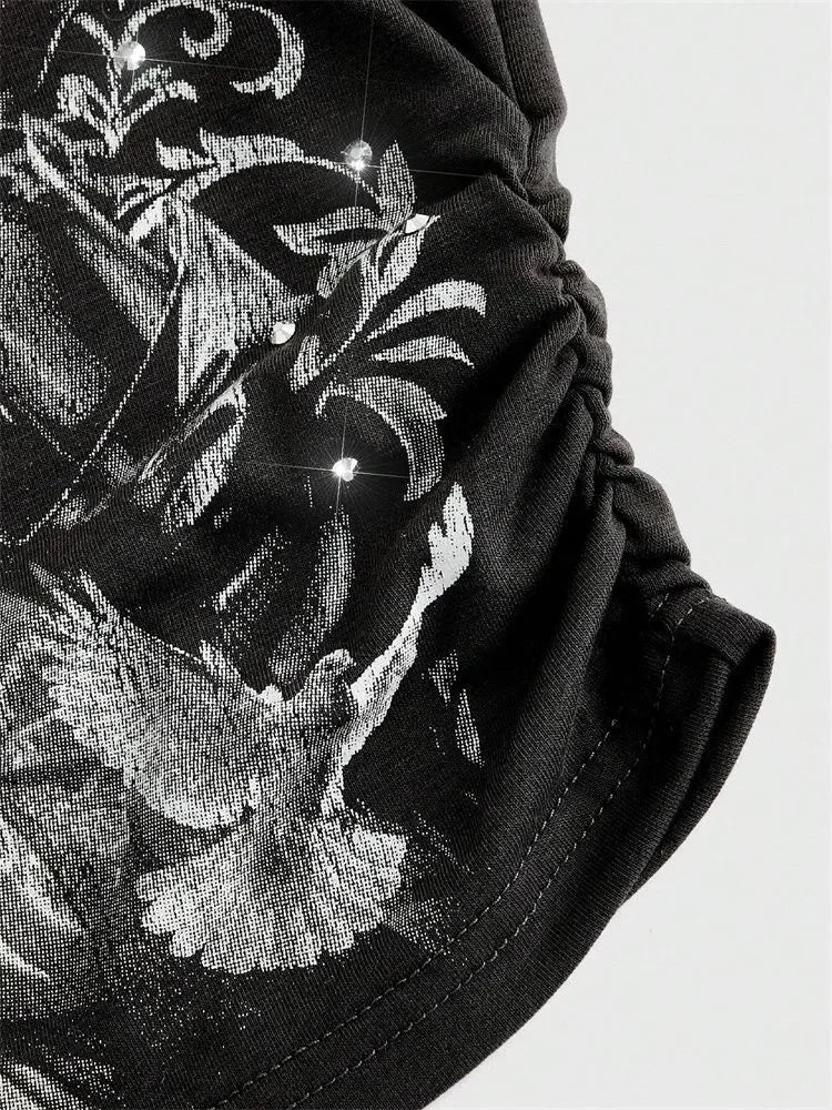 Gothic Print Tube Top