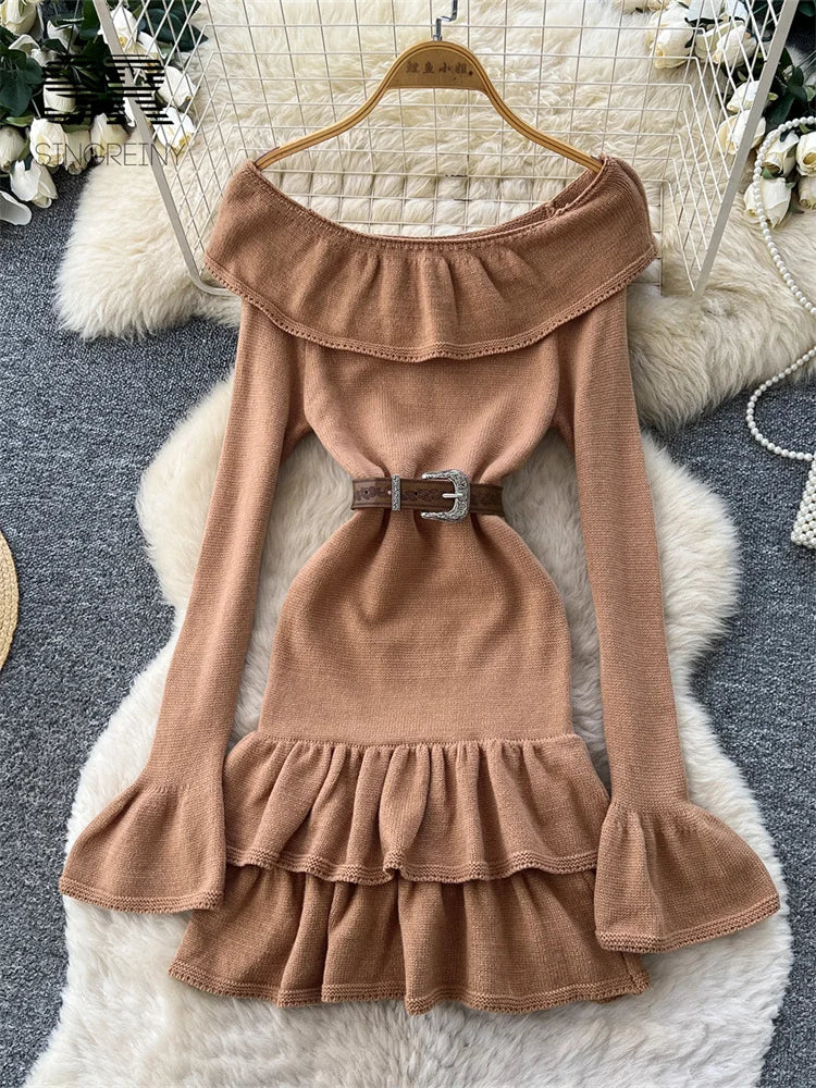 Autumn Ruffle Knit Dress
