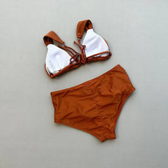 Vintage Brown Two Piece Bikini Set