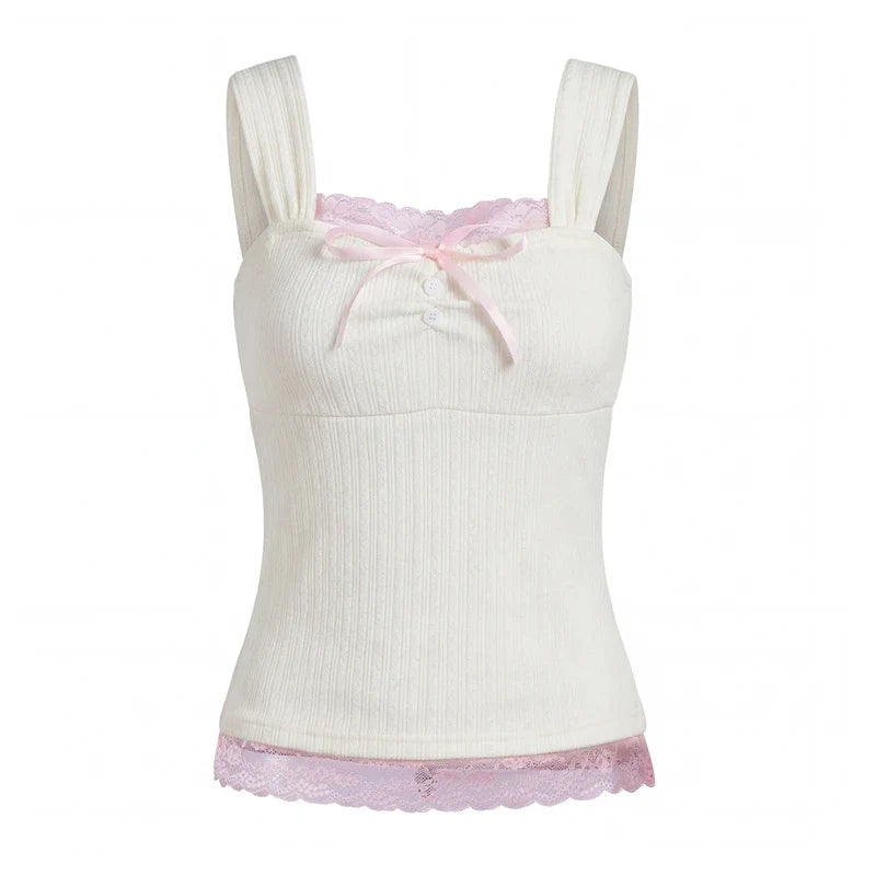 Ribbed Knit Square Neck Cami Top
