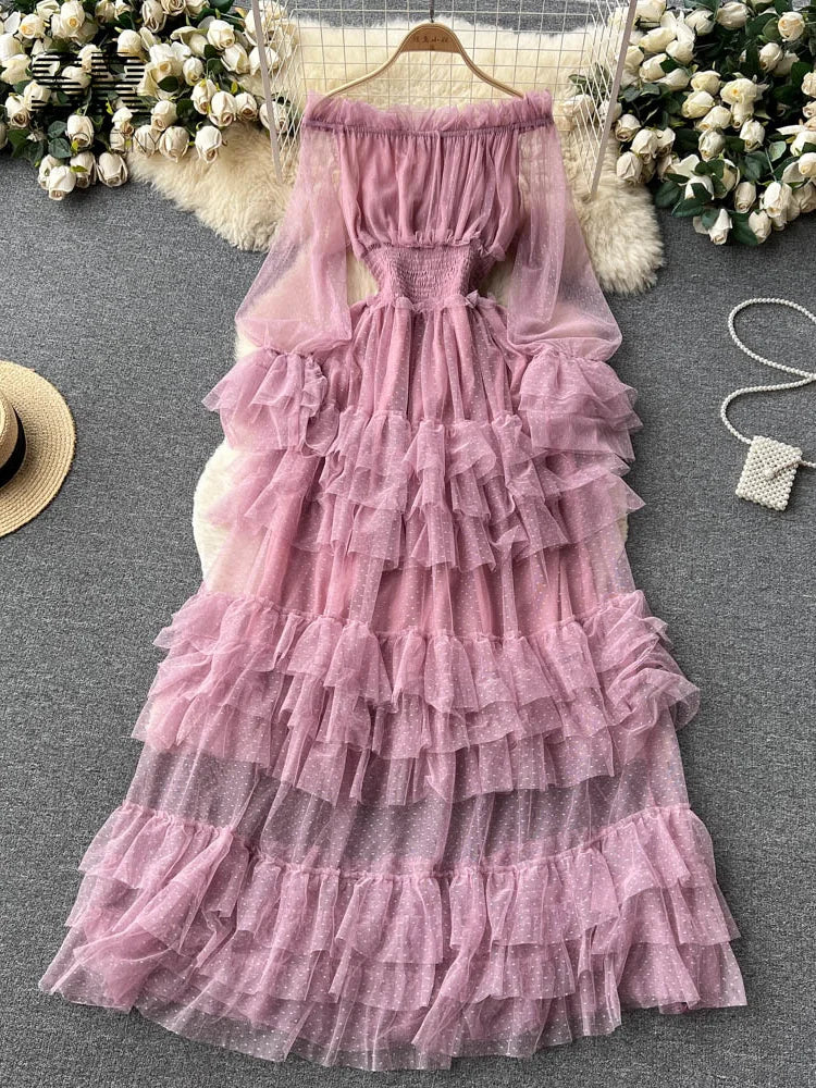 Mesh Party Long Dress