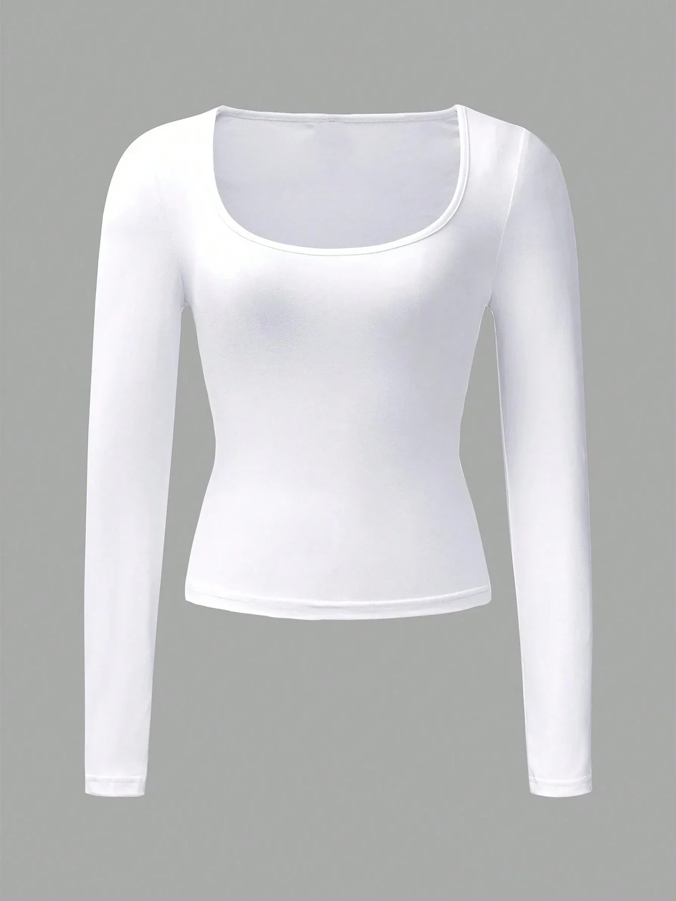 Low Square Neck Long Sleeve Crop Top