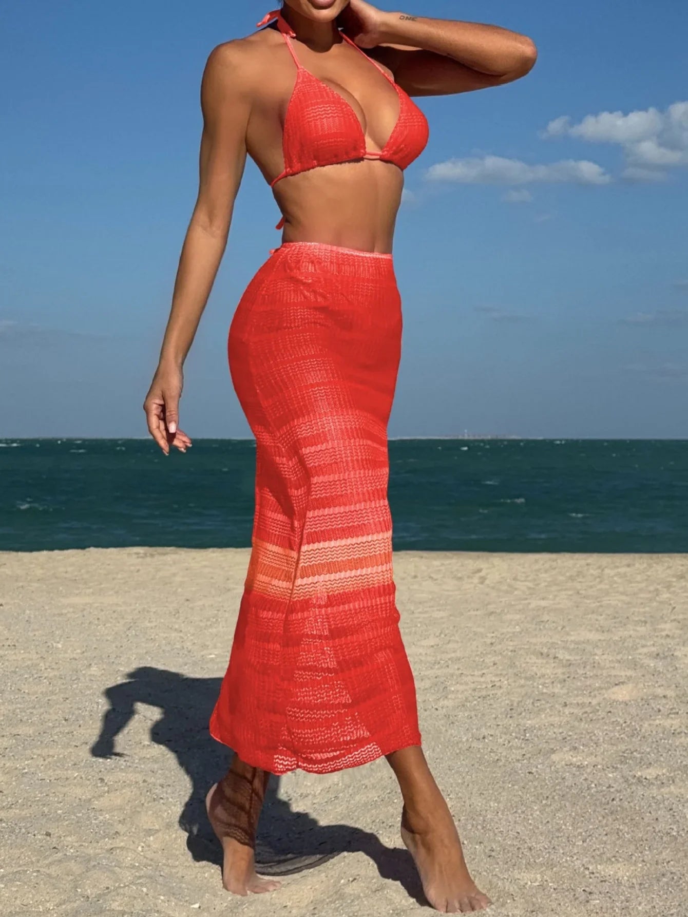 Sexy Women's Knitted Beach Bikini Set