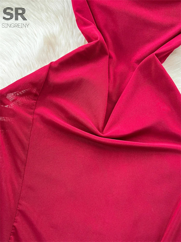 Elegant Off Shoulder Red Dress
