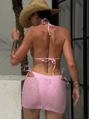 Sexy Shiny Pink Bikini Set