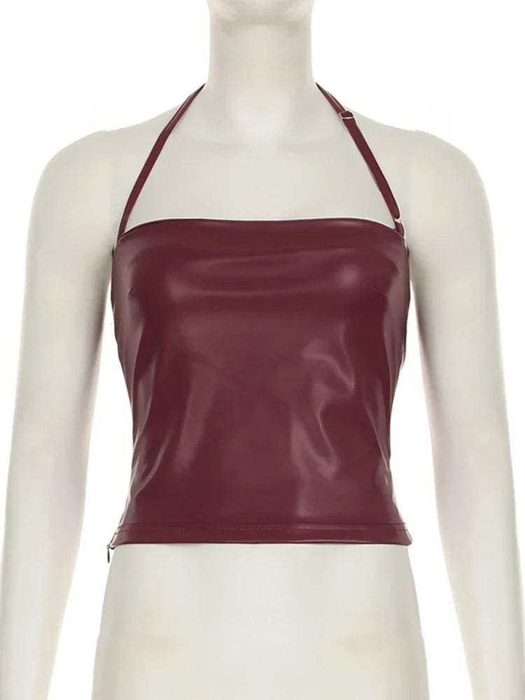 Retro Red Halter Tank Top