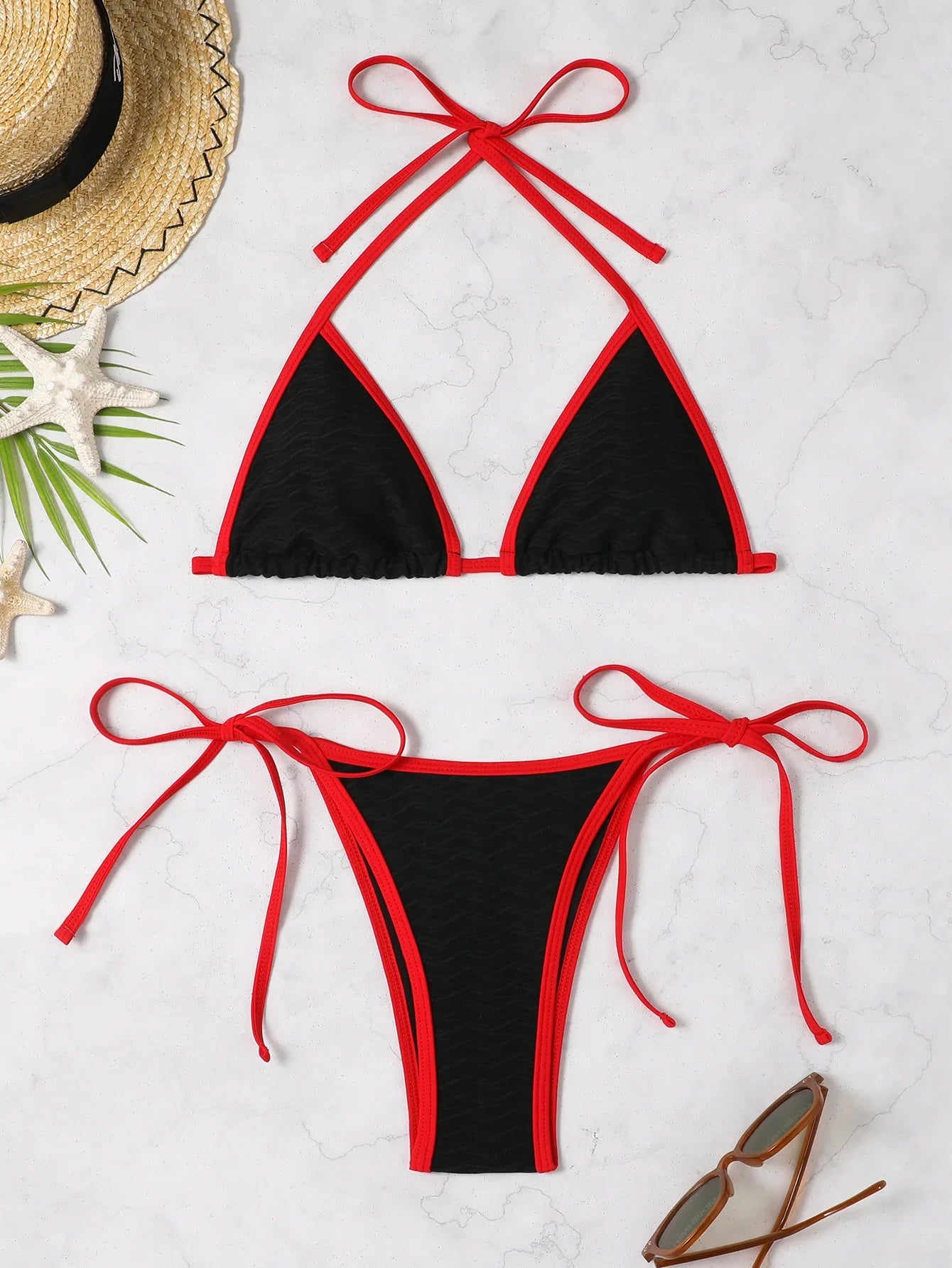 Sexy Black Contrast Bikini Set