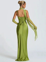 Satin Backless Sexy Maxi Dress