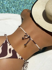 Sexy Coffee Striped Bikini