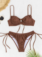 Front Tie Push Up Underwire Swimsuit