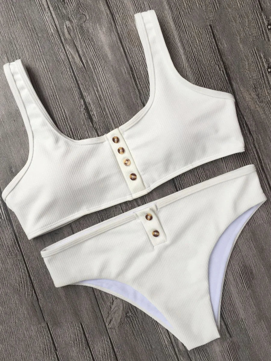 Sexy Sport Button Bikini
