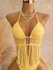 Sexy Yellow Triangle Bikini