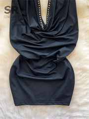 Sexy Rivet Mini Dress