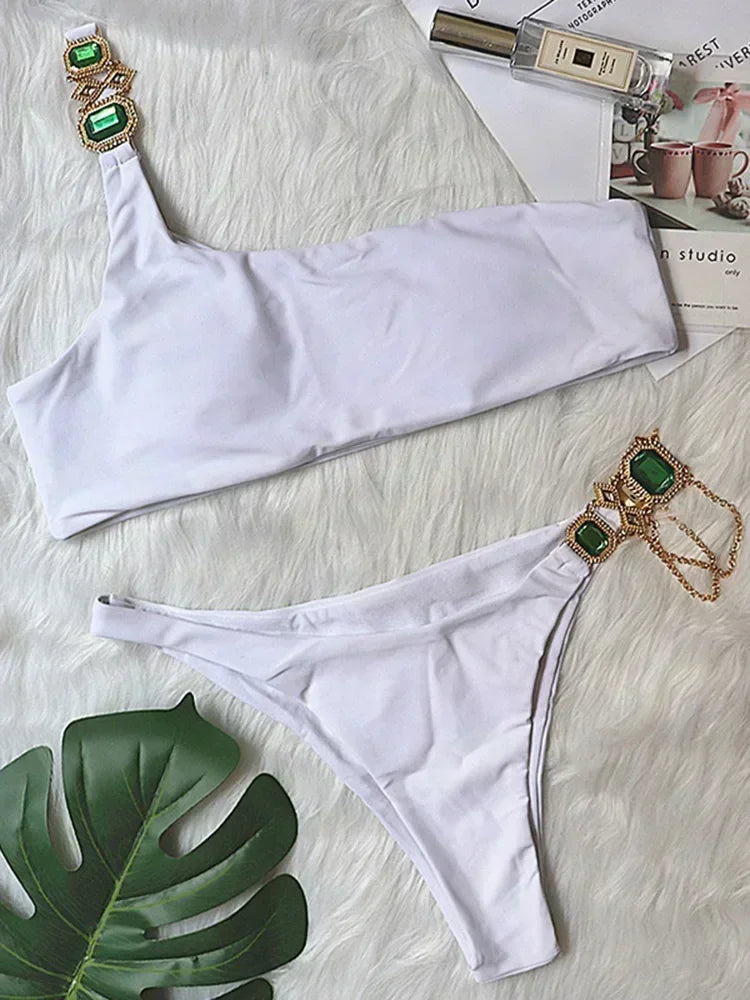 Halter Crystal Rhinestone Diamond Bikini