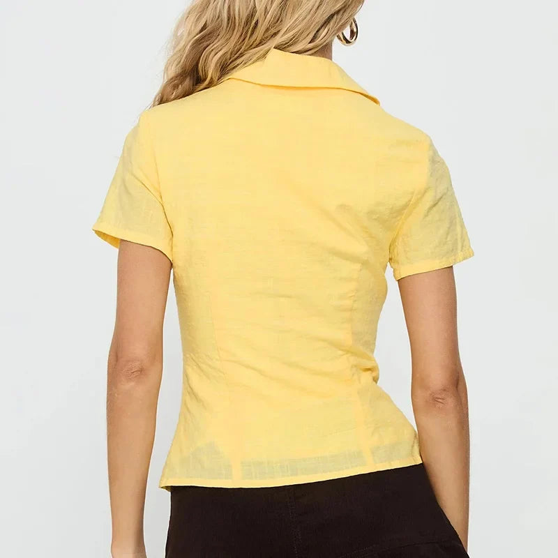 Short Sleeve T-shirt Elegant Slim Fit Crop Tops