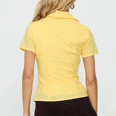 Short Sleeve T-shirt Elegant Slim Fit Crop Tops