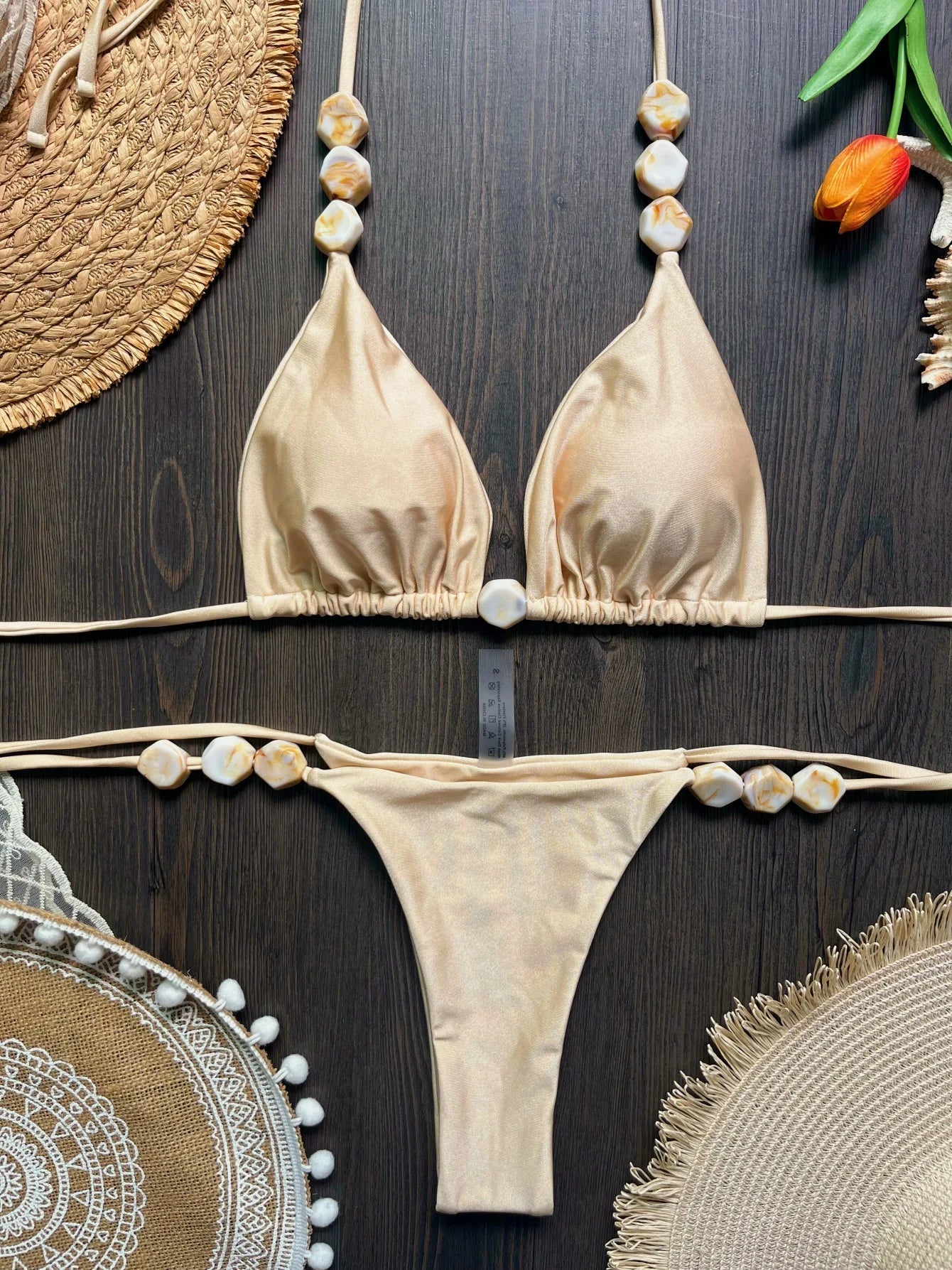 White Halter String Micro Bikini