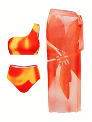 Sexy Orange Tie Dye Bikini Set