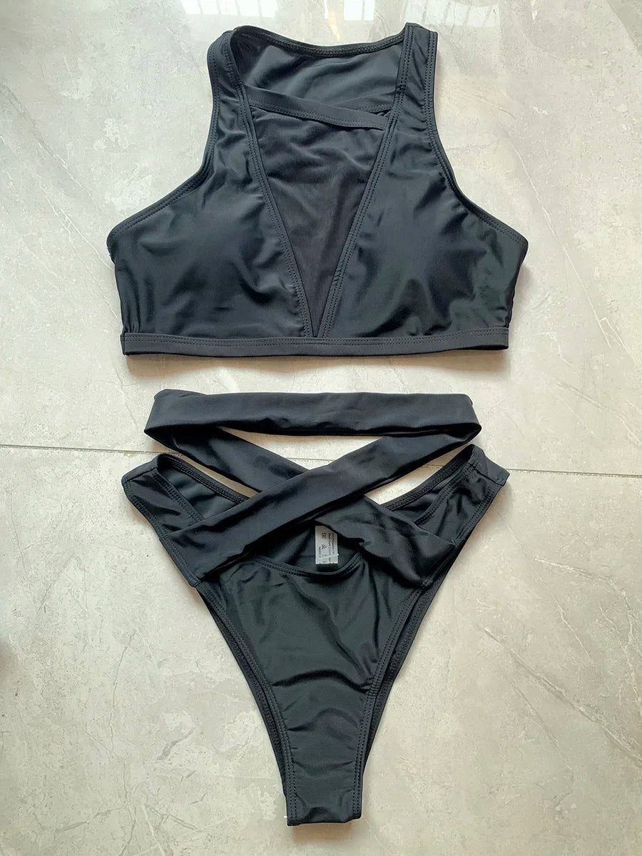 Sexy Mesh Sheer Hollow Out Bikini