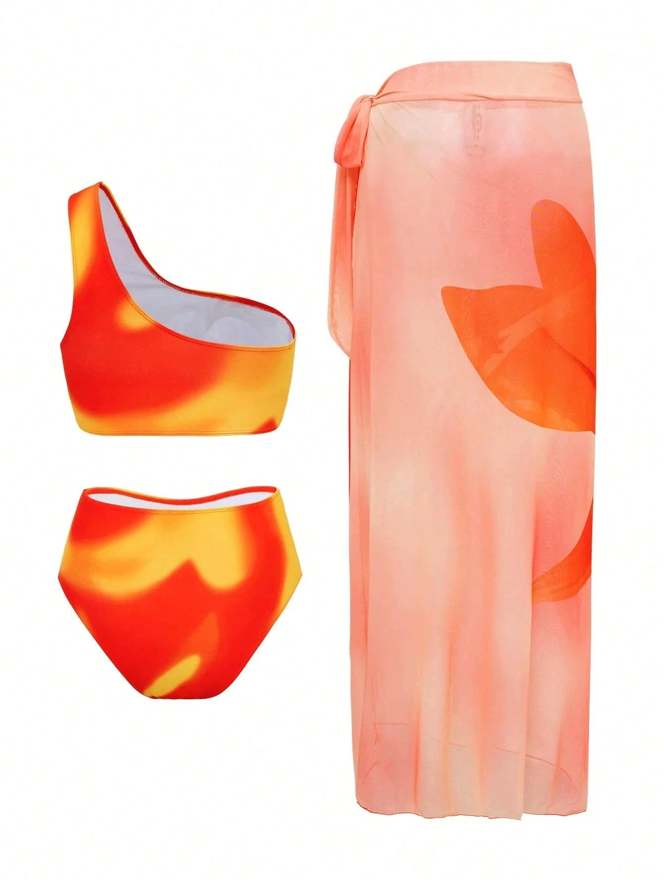 Sexy Orange Tie Dye Bikini Set