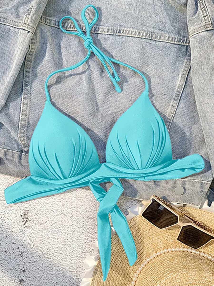 XS - XL Sexy Push Up Bra Cup Halter Bikini