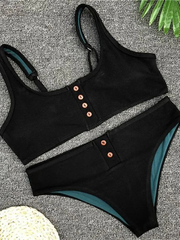 Sexy Sport Button Bikini
