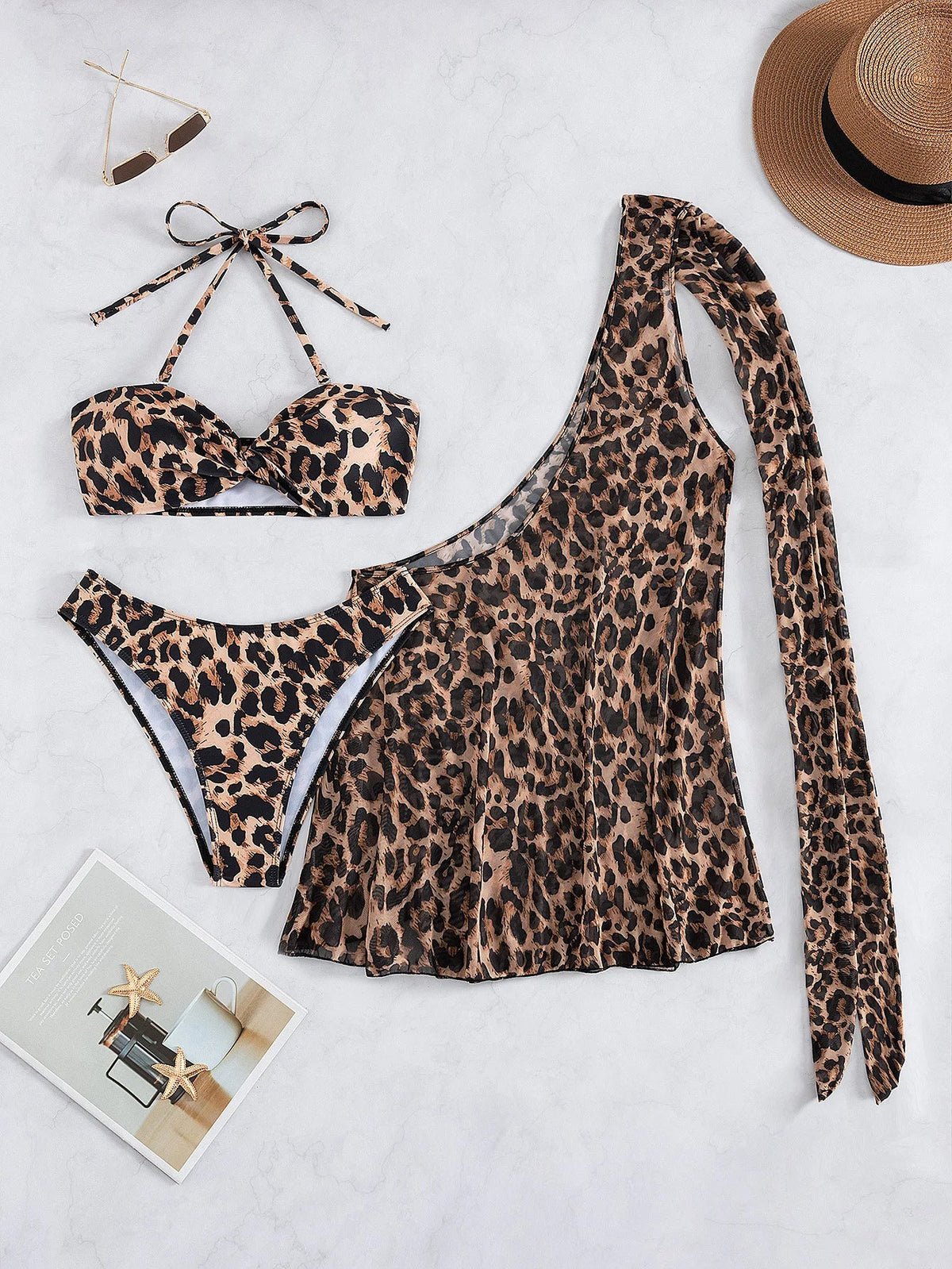 Sexy Brown Leopard Print Bikini