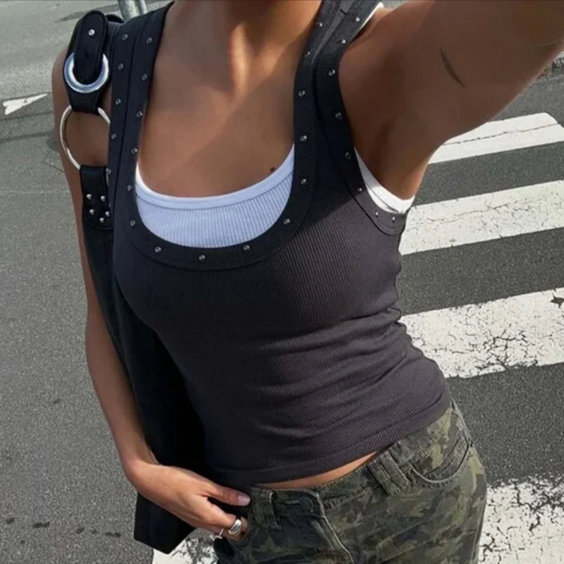Y2K Ribbed Tank Tops