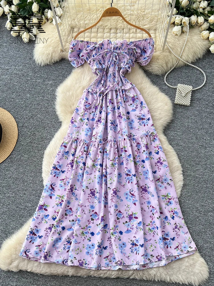 Vacation Floral A-line SunDress